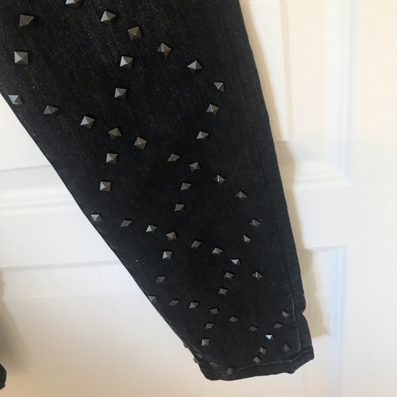 NWT Current/Elliot Black Destroy Studded Jeans - Picture 3 of 8
